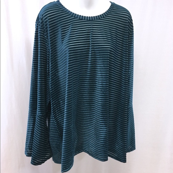 MICHAEL KORS Plus Velvet Stripe Flutter Sleeve 3X - Picture 8 of 8